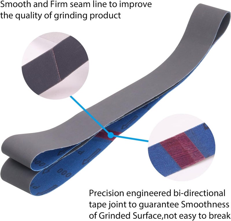 SHUTTLE GENIUS 2 x 72 Sanding Belts,2x72 Silicon Carbide Knife Sharpening Sander Belt, 2 Pcs Each of 600, 800, 1000 Grits Grinding Belts for Belt Sander,6 Pack - Image 4